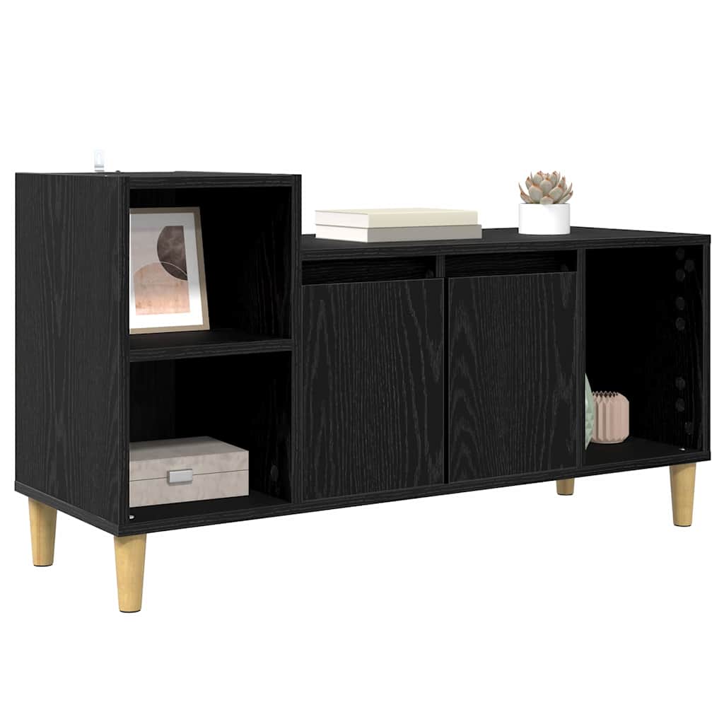 TV-Schränk Schwarz Eichen-Optik 100 x 35 x 55 cm Holzwerkstoff