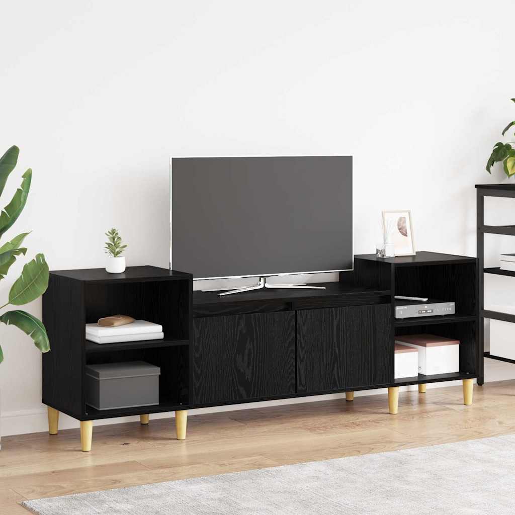 TV-Schränk Schwarz Eichen-Optik 160 x 35 x 55 cm Holzwerkstoff