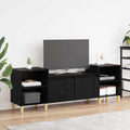 TV-Schränk Schwarz Eichen-Optik 160 x 35 x 55 cm Holzwerkstoff
