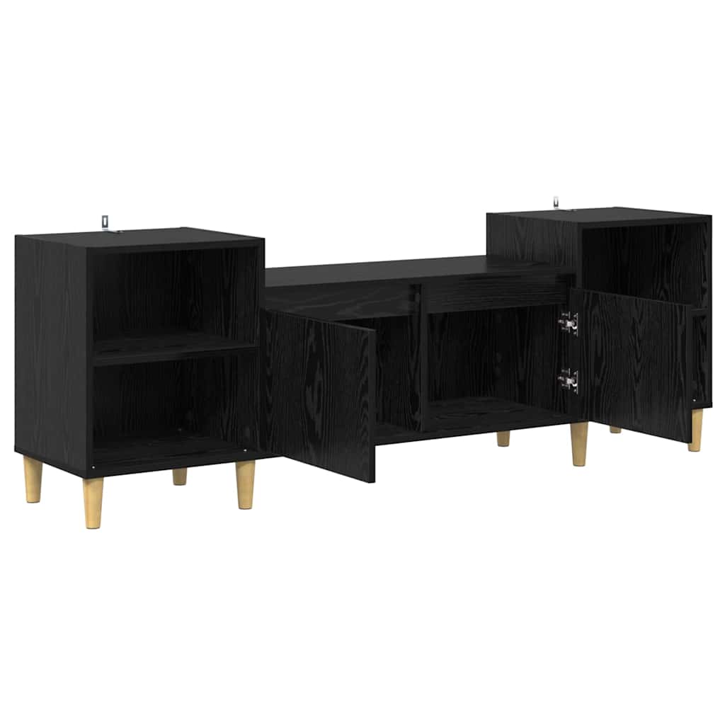 TV-Schränk Schwarz Eichen-Optik 160 x 35 x 55 cm Holzwerkstoff