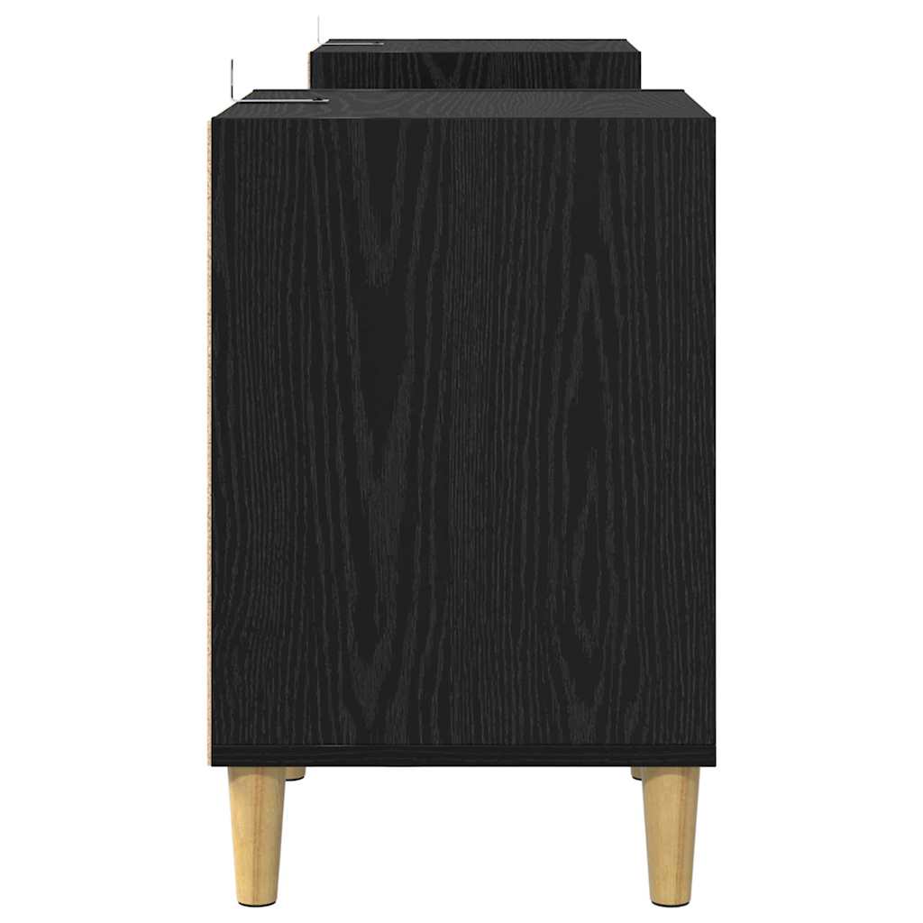 TV-Schränk Schwarz Eichen-Optik 160 x 35 x 55 cm Holzwerkstoff