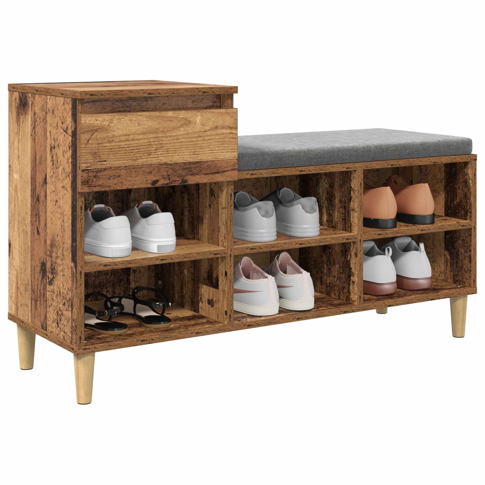 Schuhschrank Altholz 102 x 36 x 60 cm Holzwerkstoff