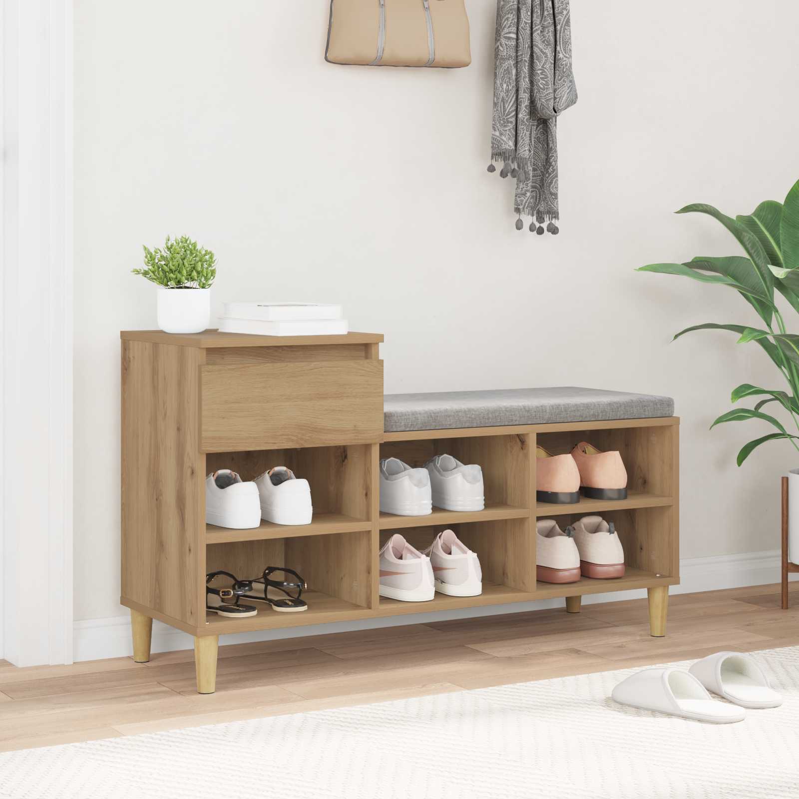 Schuhschrank Artisan-Eiche 102 x 36 x 60 cm Holzwerkstoff