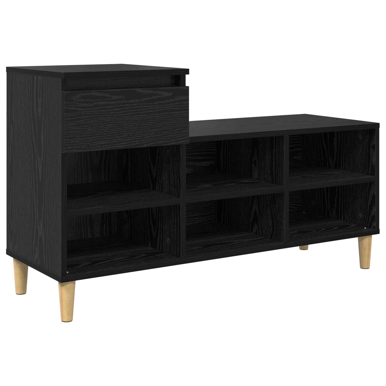 Schuhschrank mit Speicher Schwarz Eichen-Optik 102 x 36 x 60 cm