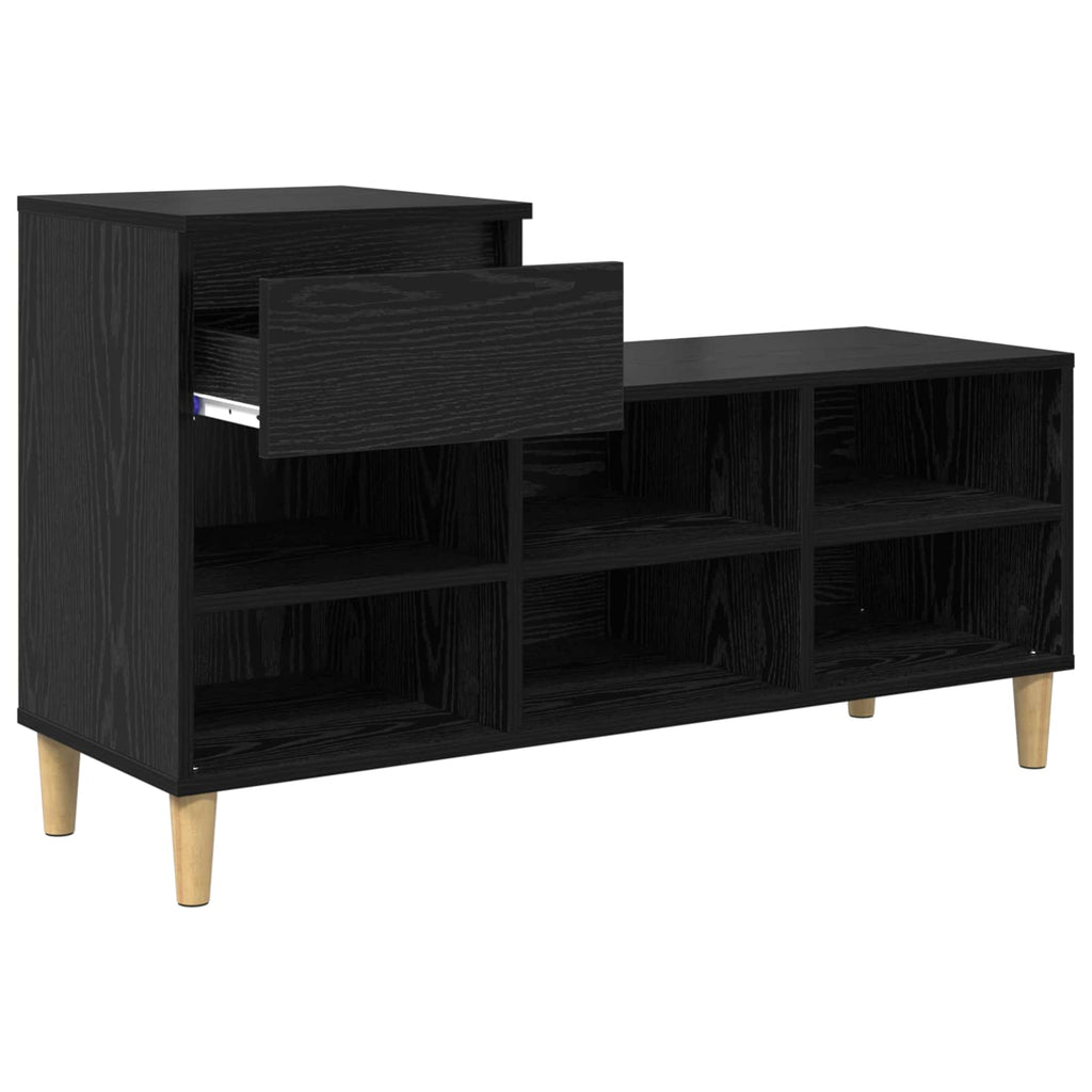 Schuhschrank mit Speicher Schwarz Eichen-Optik 102 x 36 x 60 cm