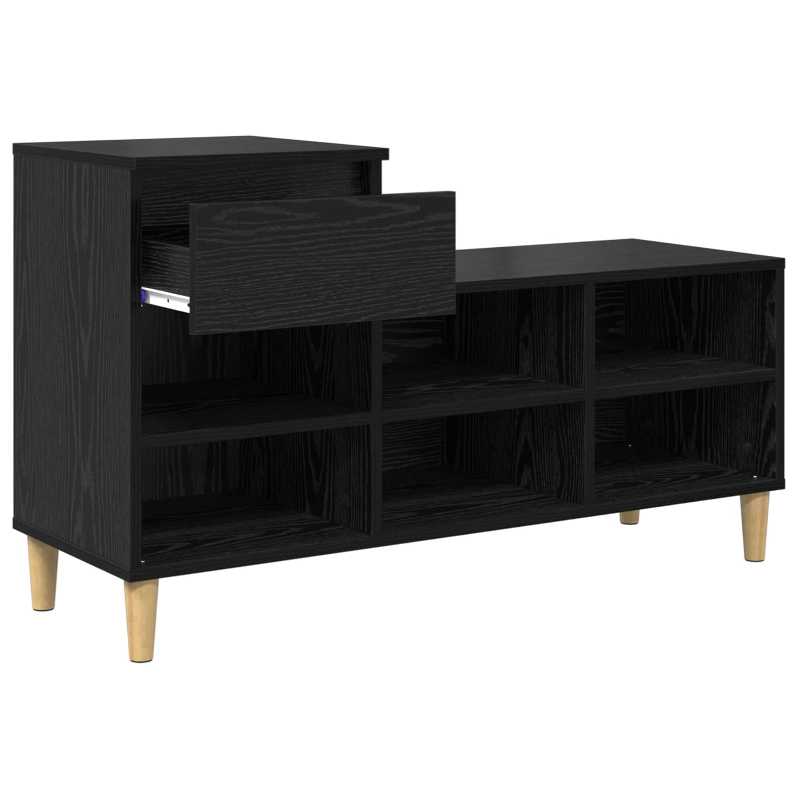 Schuhschrank mit Speicher Schwarz Eichen-Optik 102 x 36 x 60 cm
