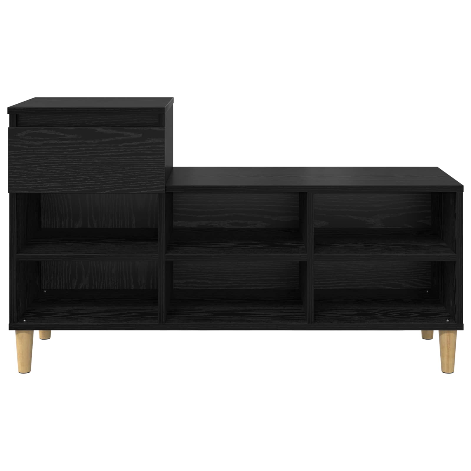 Schuhschrank mit Speicher Schwarz Eichen-Optik 102 x 36 x 60 cm