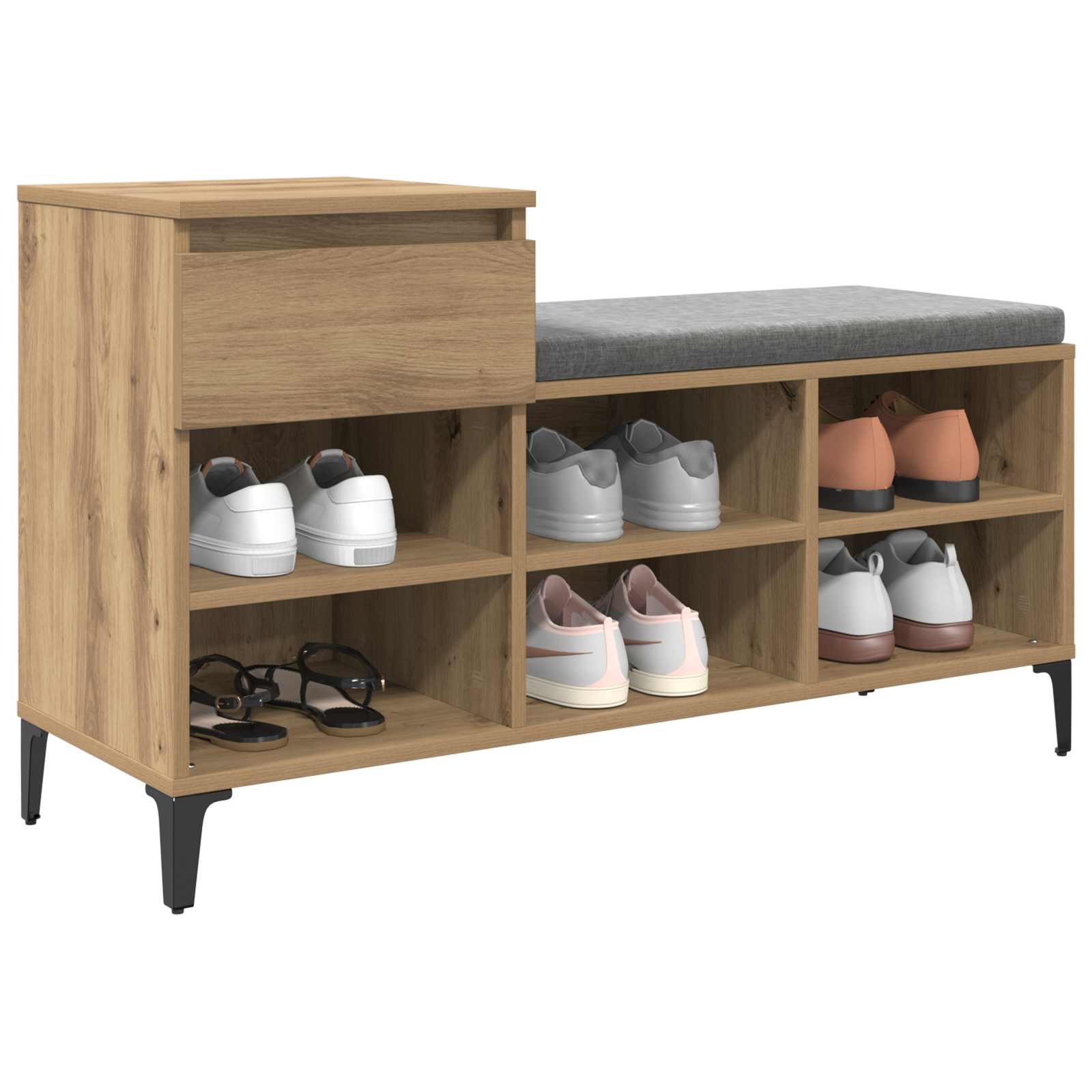 Schuhschrank Artisan-Eiche 102 x 36 x 60 cm Holzwerkstoff