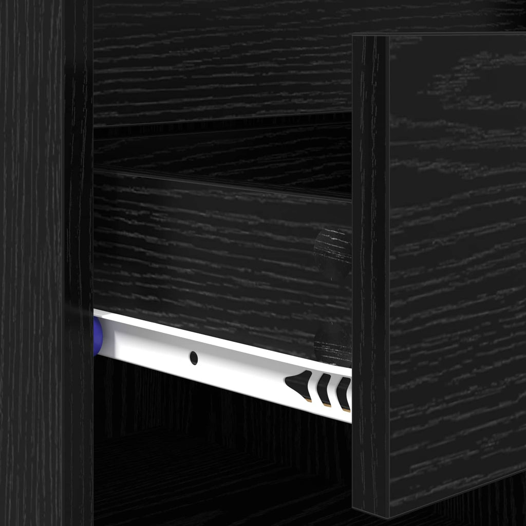 Schuhschrank mit Regal Schwarz Eichen-Optik 102 x 36 x 60 cm