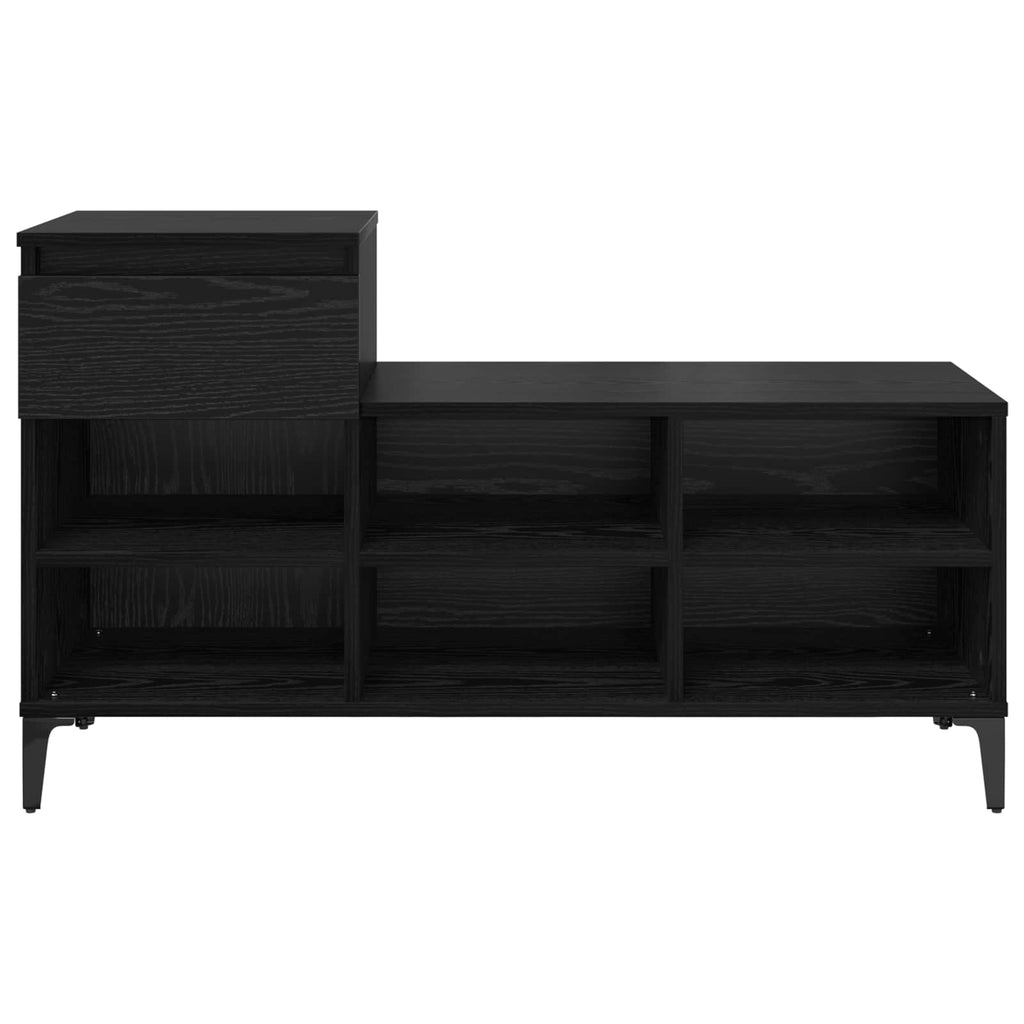 Schuhschrank mit Regal Schwarz Eichen-Optik 102 x 36 x 60 cm