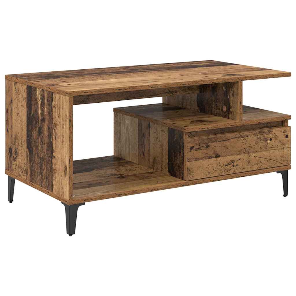 Couchtisch mit Schubladen Altholz 90 x 49 x 45 cm Holzwerkstoff
