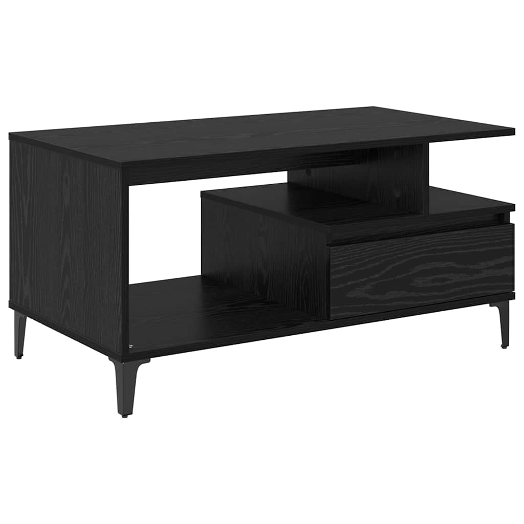 Couchtisch Schwarz Eichen-Optik 90 x 49 x 45 cm Holzwerkstoff