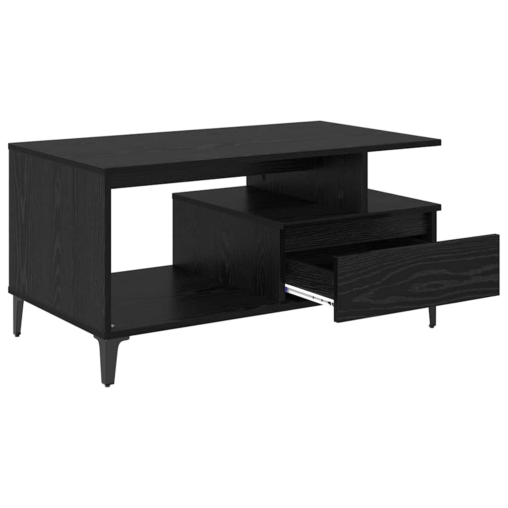 Couchtisch Schwarz Eichen-Optik 90 x 49 x 45 cm Holzwerkstoff
