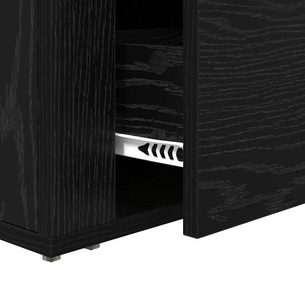 Nachttisch Schwarz Eichen-Optik 35 x 60 x 50 cm Holzwerkstoff