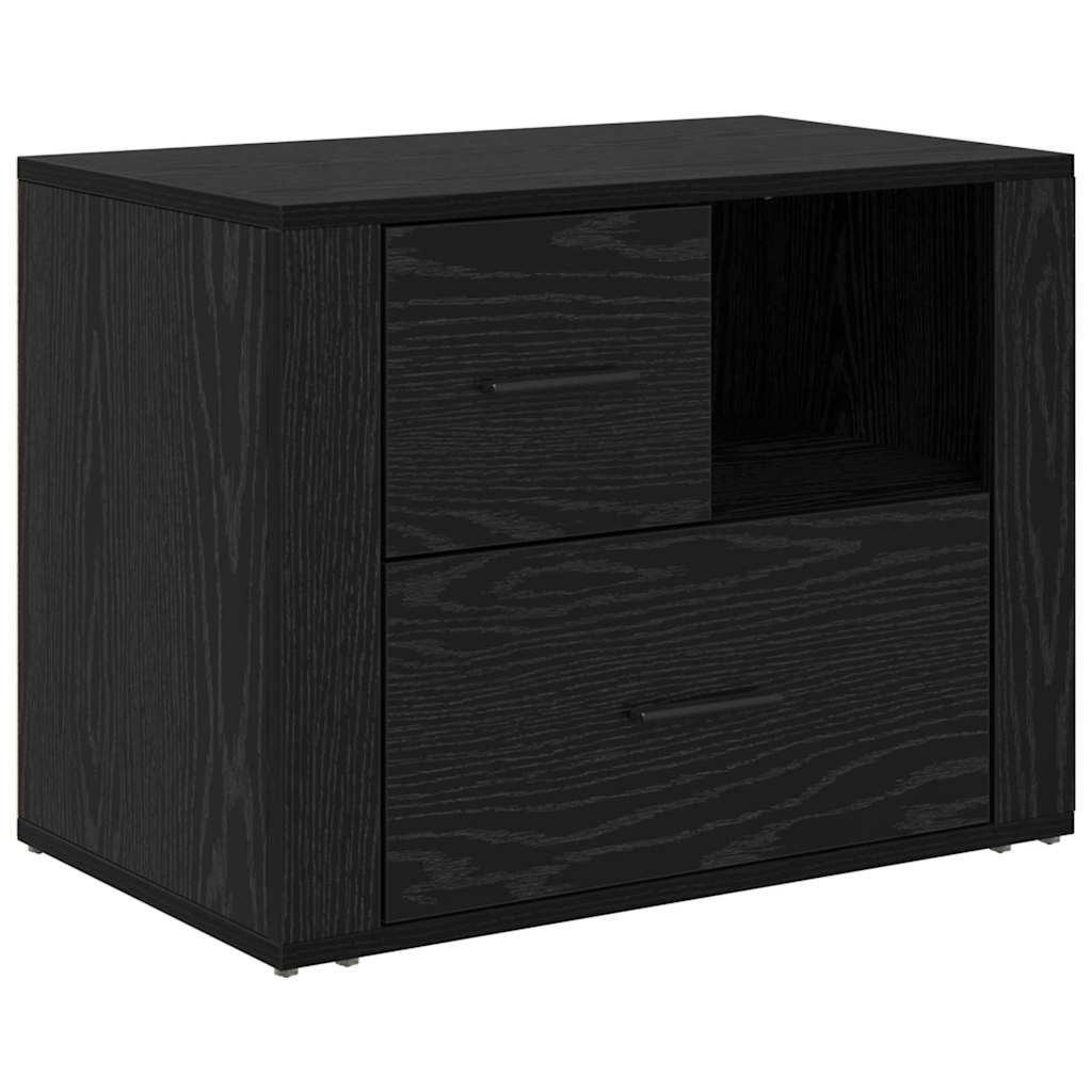 Nachttisch Schwarz Eichen-Optik 35 x 60 x 50 cm Holzwerkstoff