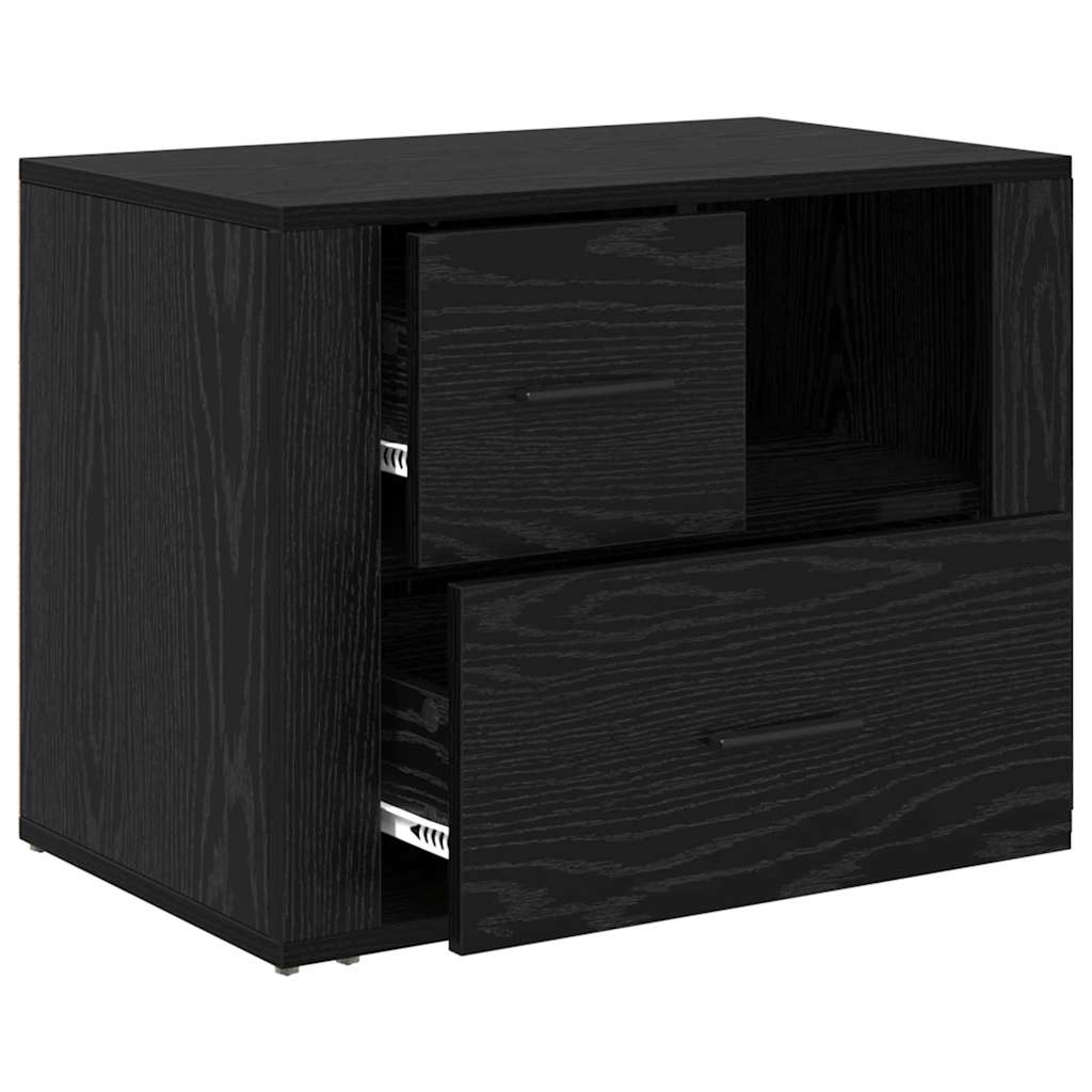 Nachttisch Schwarz Eichen-Optik 35 x 60 x 50 cm Holzwerkstoff
