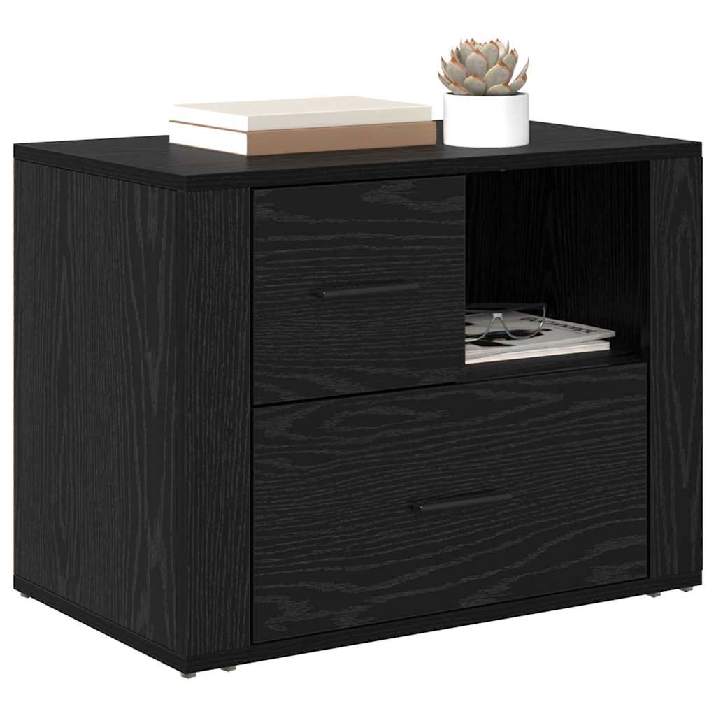 Nachttisch Schwarz Eichen-Optik 35 x 60 x 50 cm Holzwerkstoff