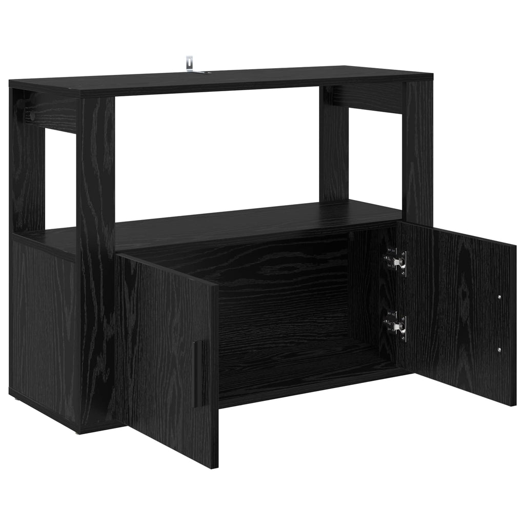 Sideboard Schwarz Eichen-Optik 80 x 30 x 60 cm Holzwerkstoff