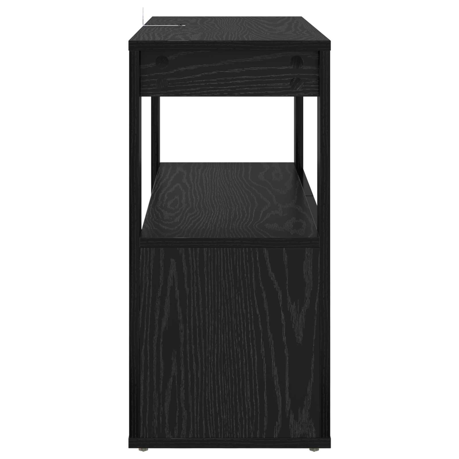 Sideboard Schwarz Eichen-Optik 80 x 30 x 60 cm Holzwerkstoff