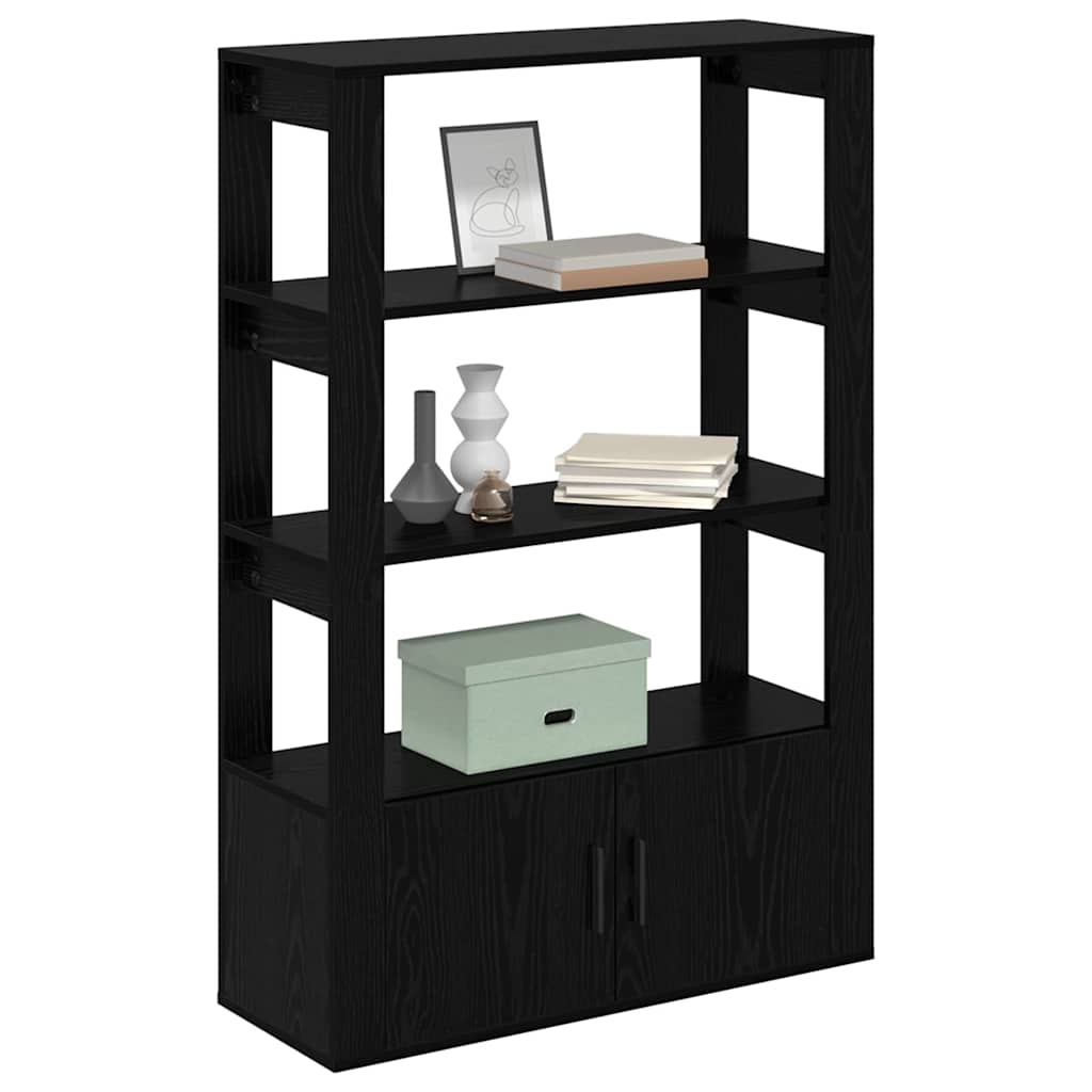 Sideboard Schwarz Eichen-Optik 30 x 80 x 119.5 cm Holzwerkstoff