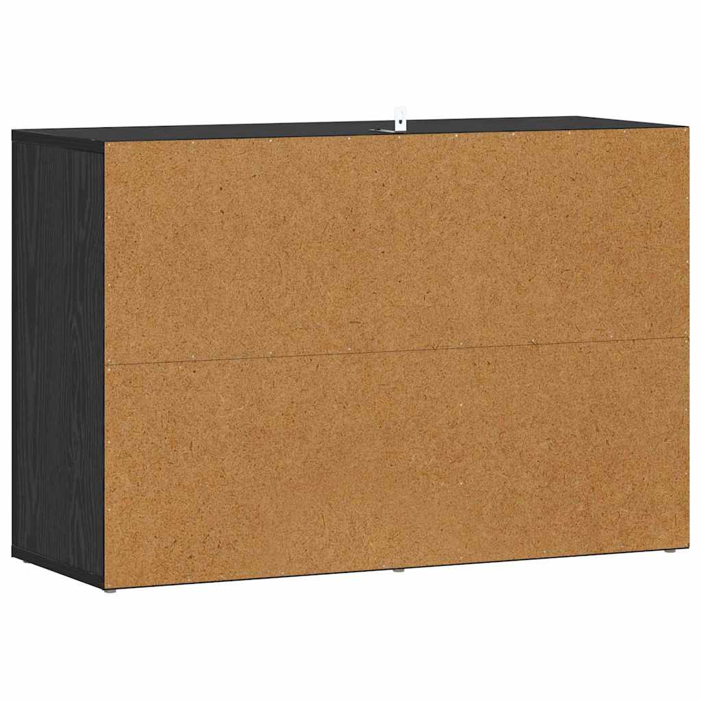 Sideboard Schwarz Eichen-Optik 80 x 30 x 53 cm Holzwerkstoff