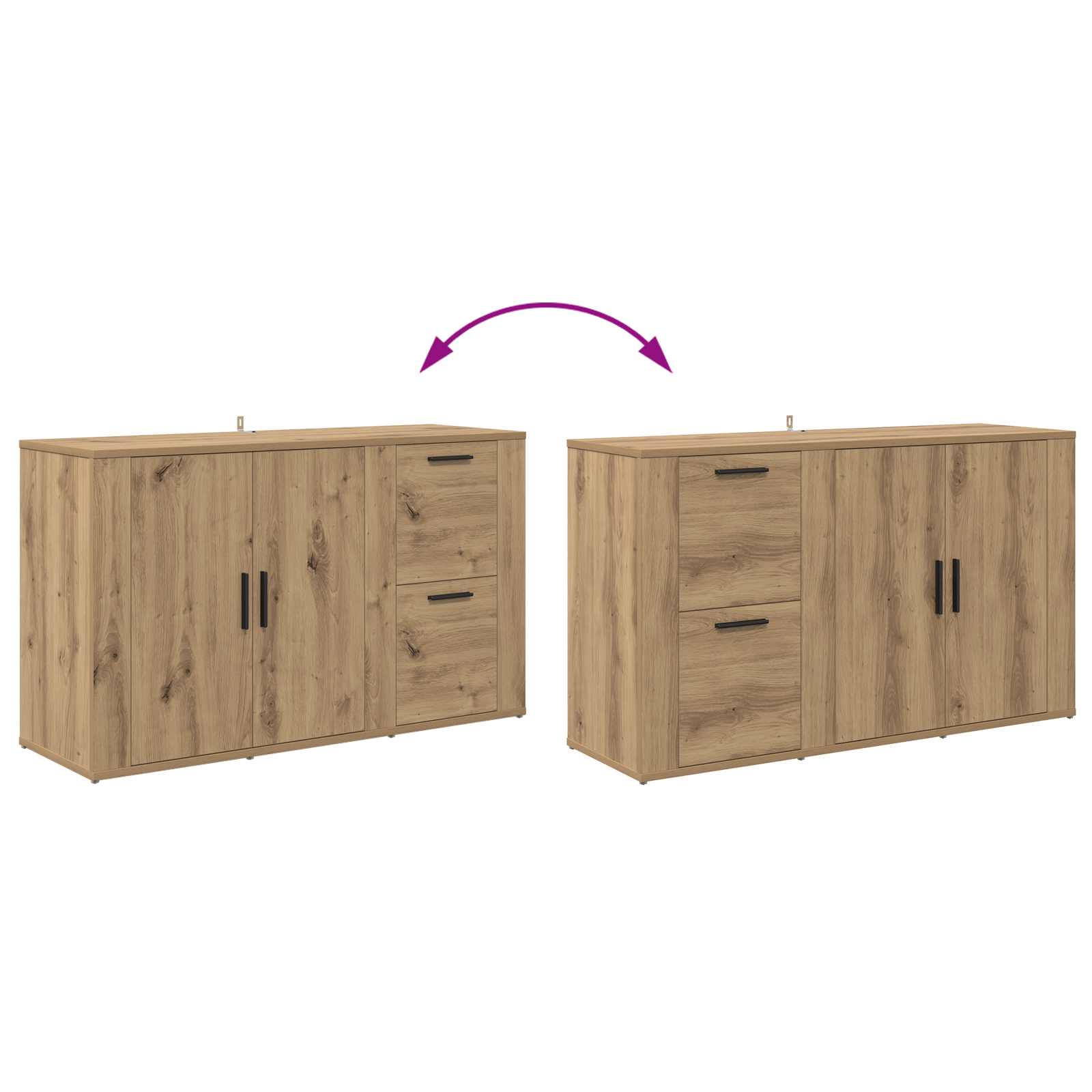 Sideboard Artisan-Eiche 100 x 33 x 59,5 cm Holzwerkstoff
