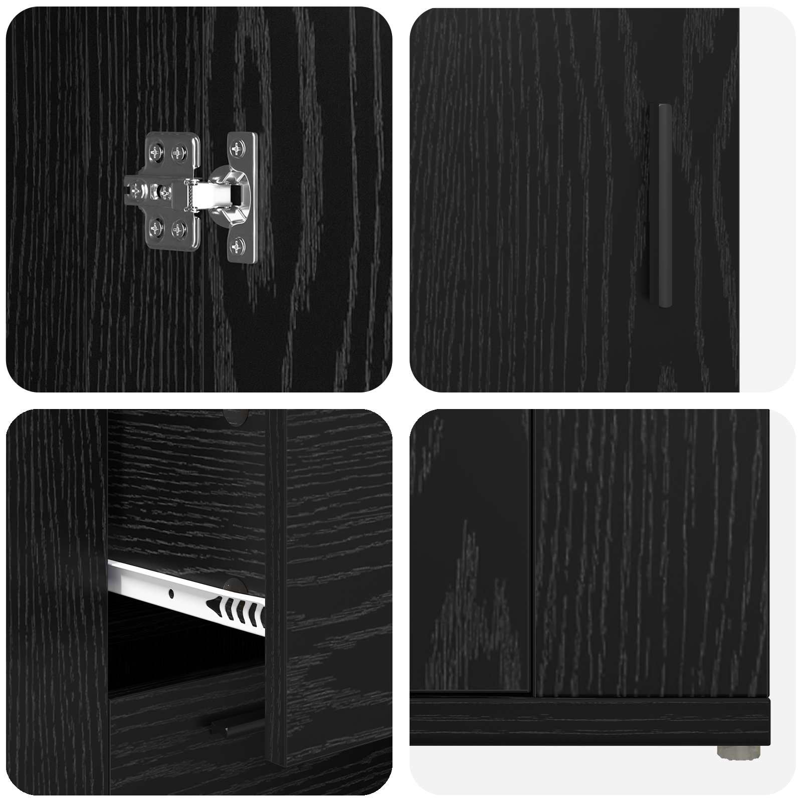 Sideboard Schwarz Eichen-Optik 100 x 33 x 59,5 cm Holzwerkstoff