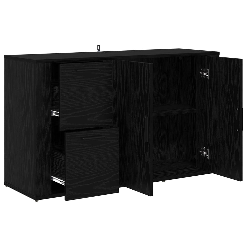 Sideboard Schwarz Eichen-Optik 100 x 33 x 59,5 cm Holzwerkstoff
