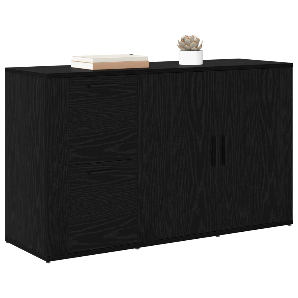 Sideboard Schwarz Eichen-Optik 100 x 33 x 59,5 cm Holzwerkstoff
