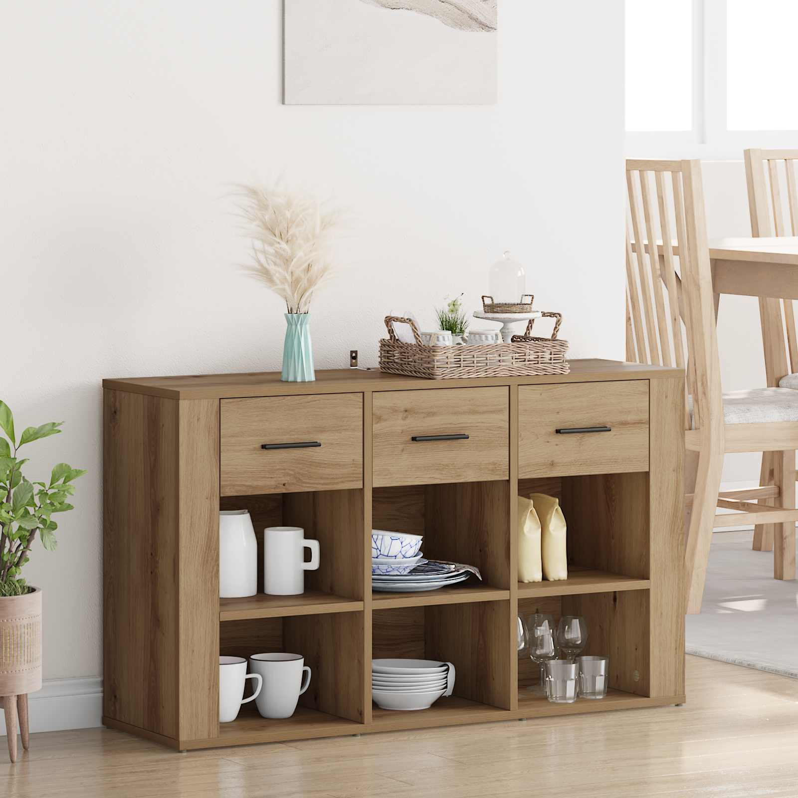 Sideboard Artisan-Eiche 100 x 30 x 59,5 cm Holzwerkstoff
