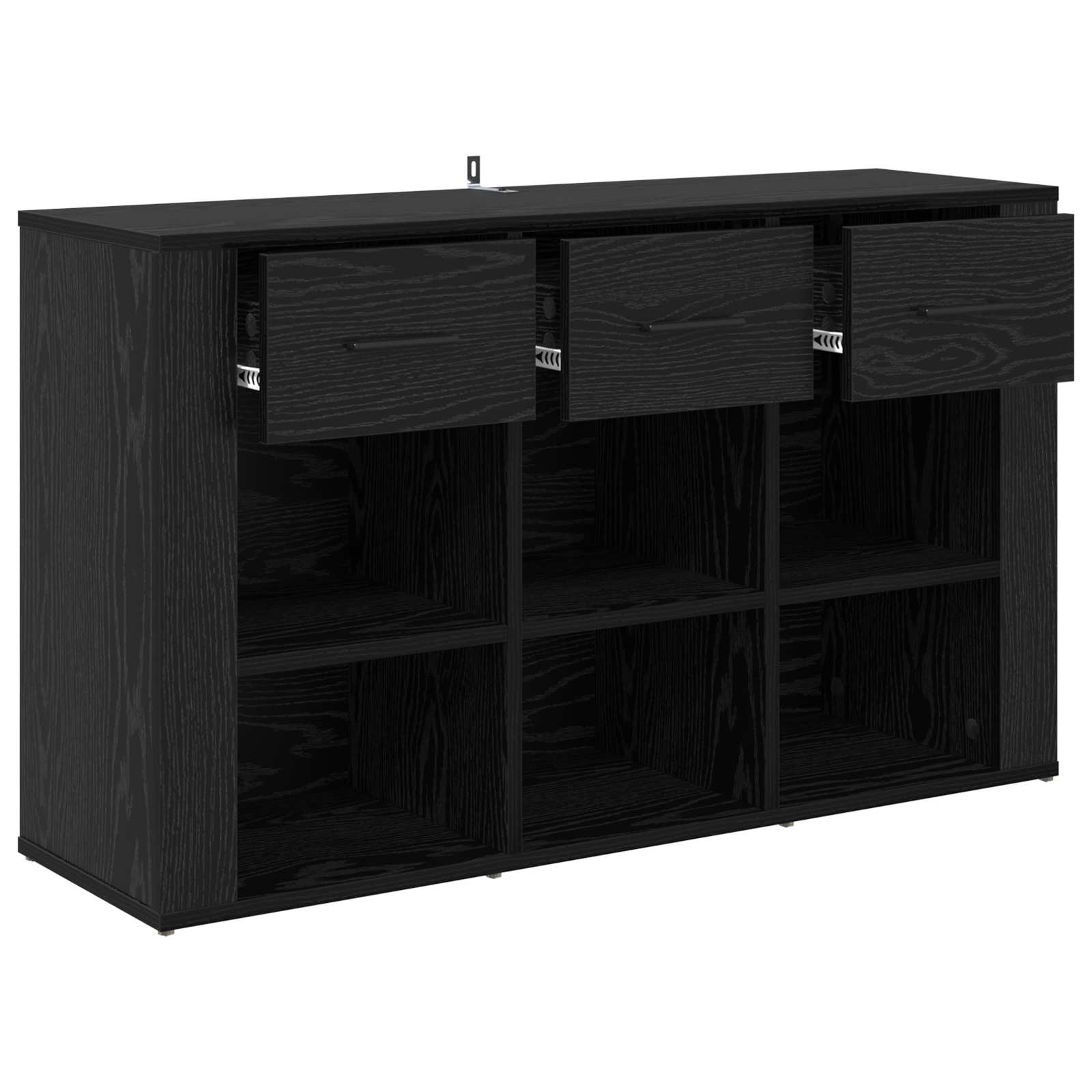 Sideboard Schwarz Eichen-Optik 100 x 30 x 59,5 cm Holzwerkstoff