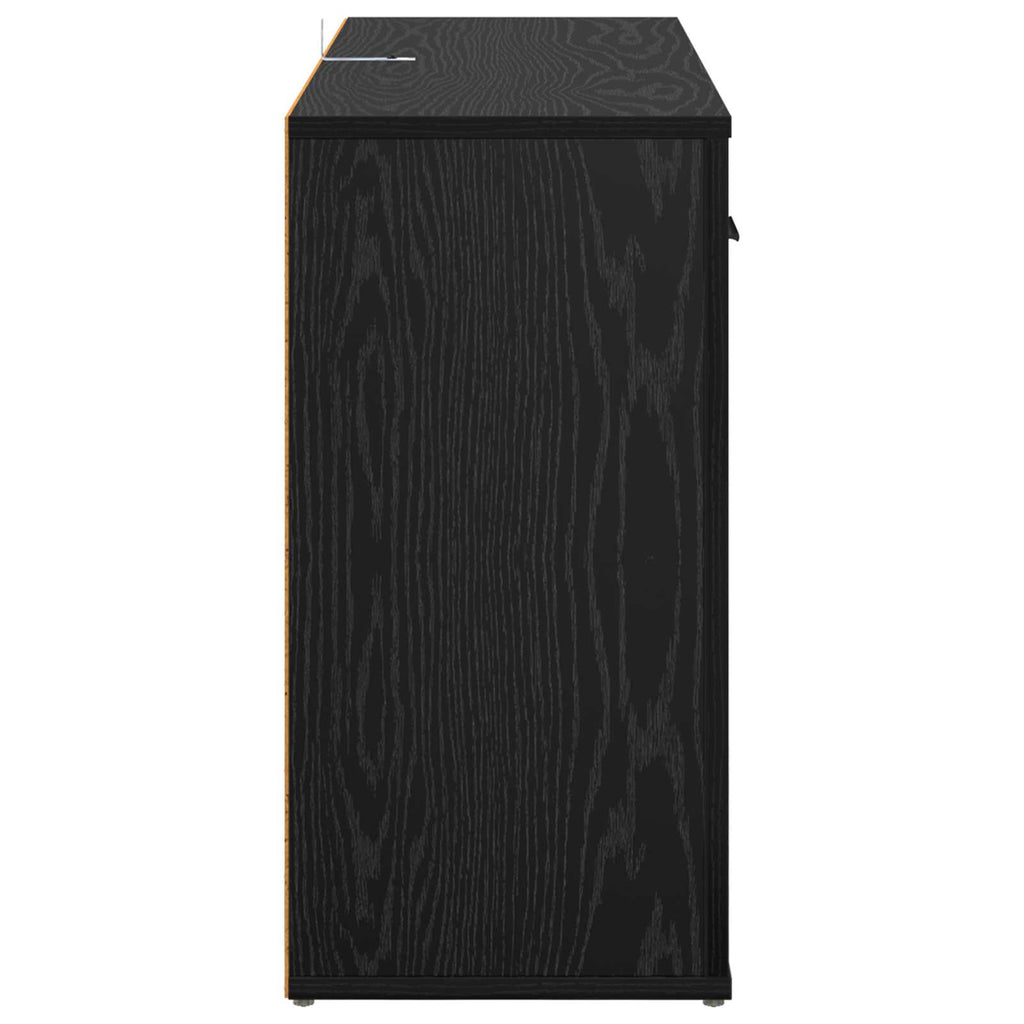 Sideboard Schwarz Eichen-Optik 100 x 30 x 59,5 cm Holzwerkstoff