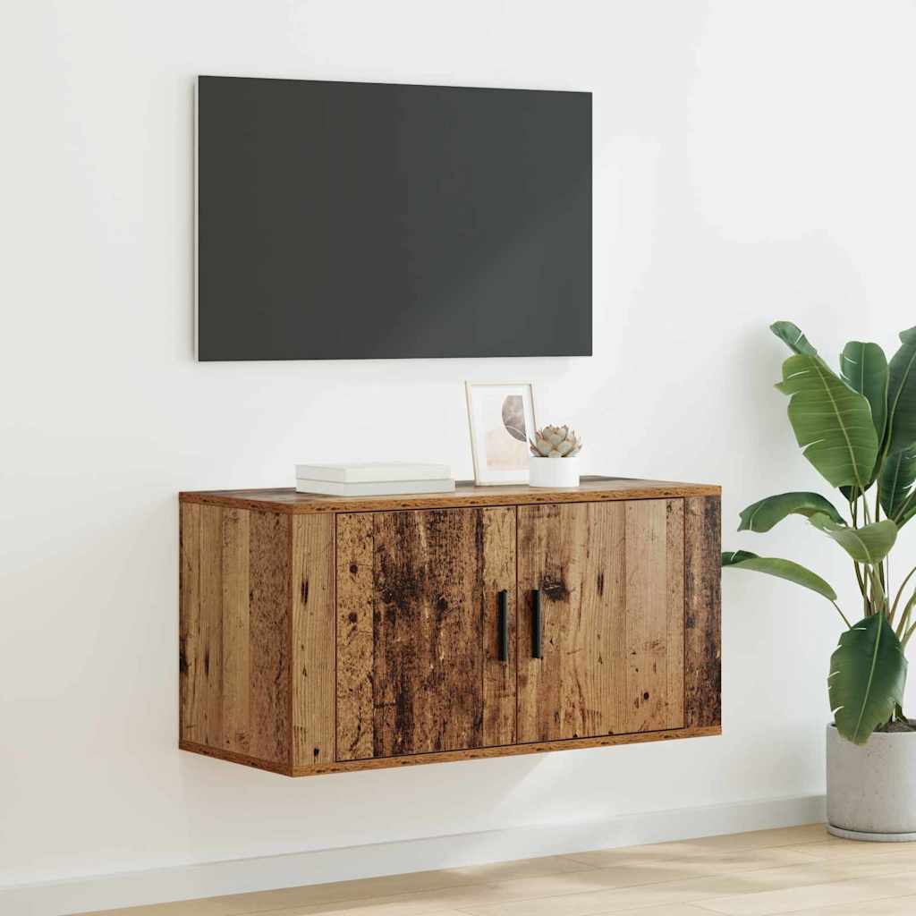 Wandmontiertes TV-Regal Altholz 80 x 34,5 x 40 cm Holzwerkstoff