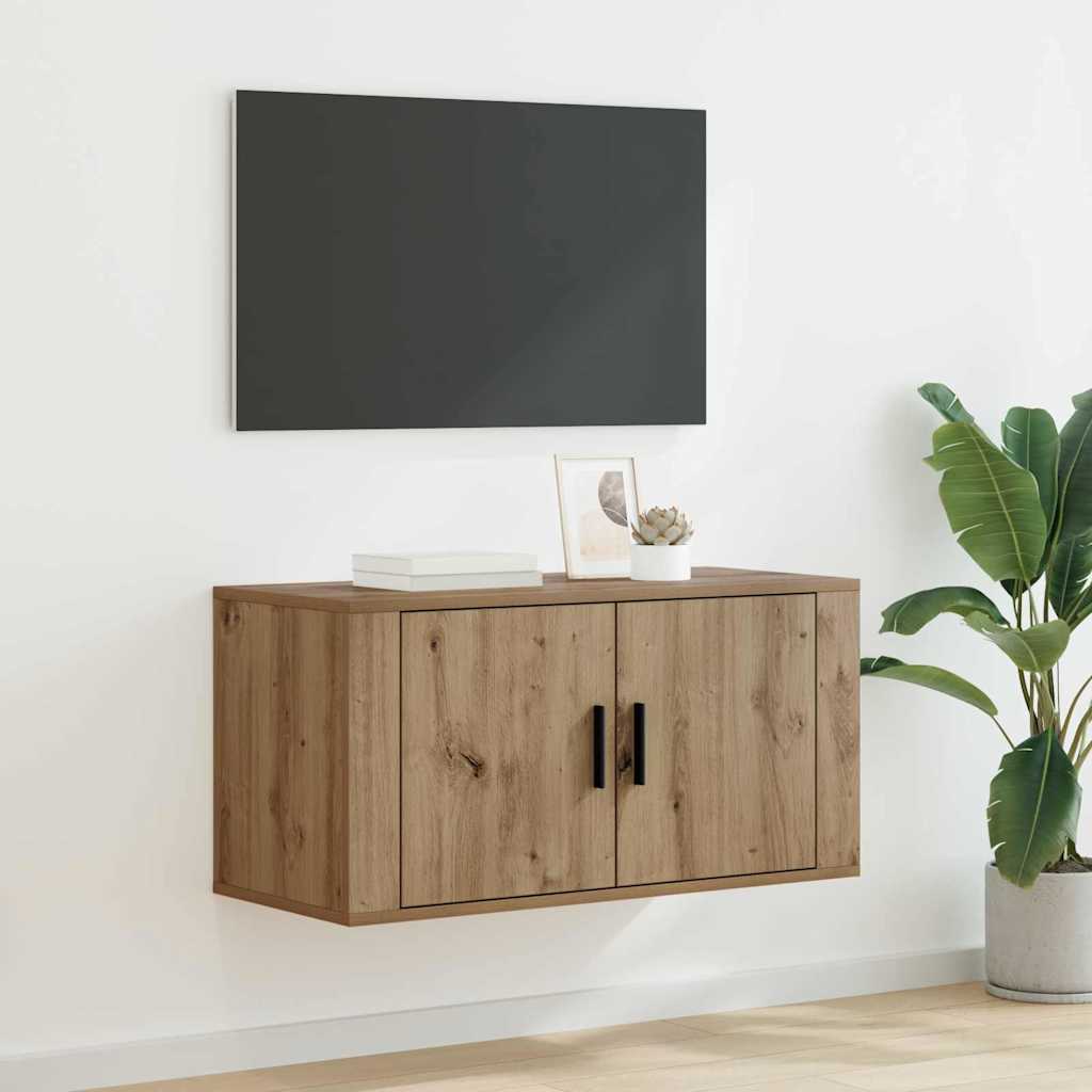 Wandmontiertes TV-Regal Artisan-Eiche 80 x 34,5 x 40 cm