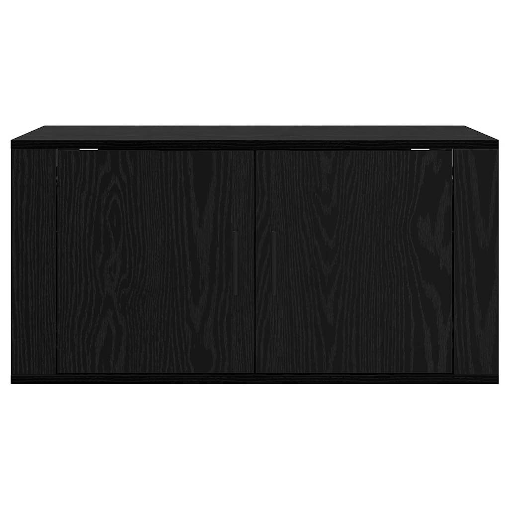 Wandmontiertes TV-Regal Schwarz Eichen-Optik 80 x 34,5 x 40 cm