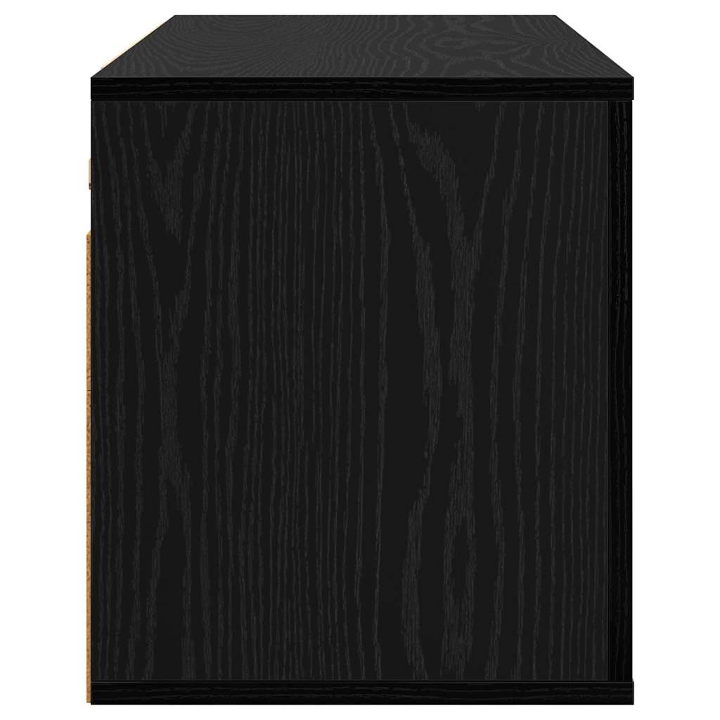 Wandmontiertes TV-Regal Schwarz Eichen-Optik 80 x 34,5 x 40 cm