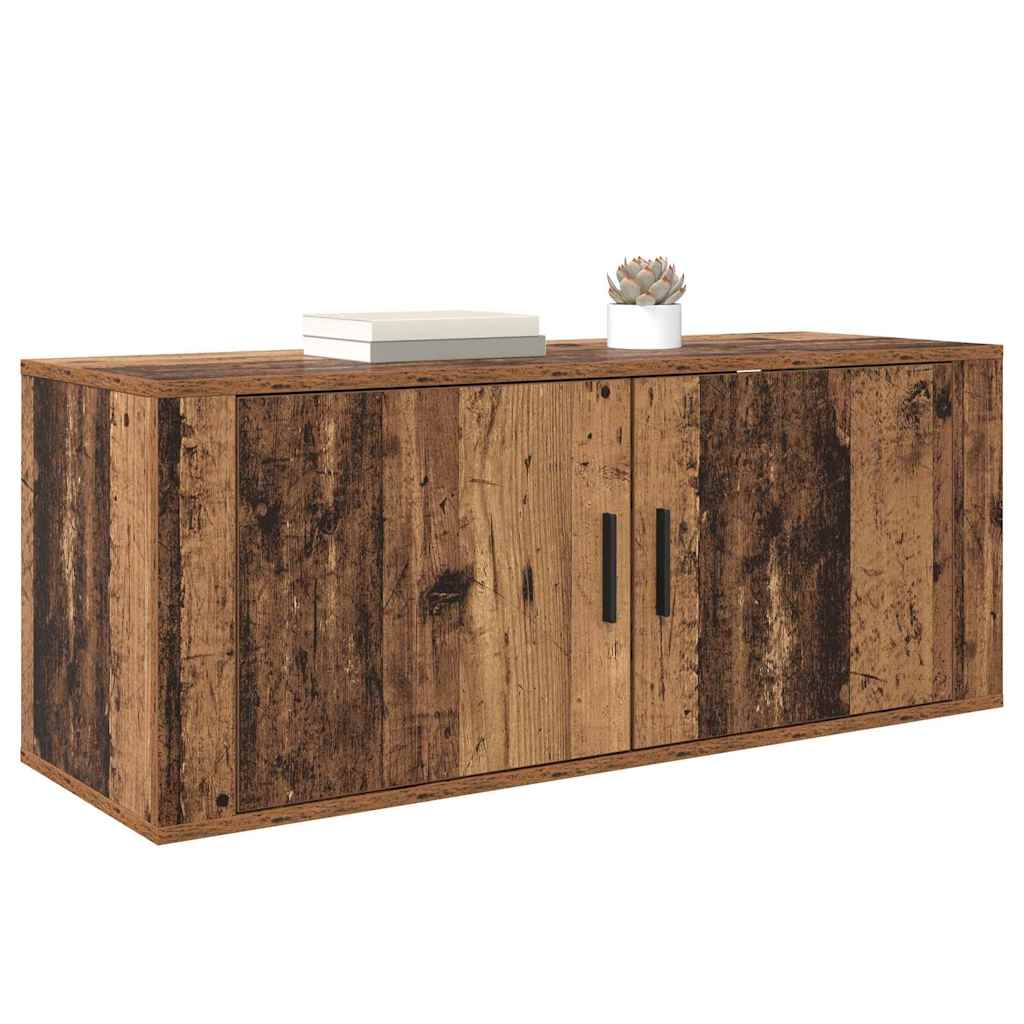 Wandmontiertes TV-Regal Wandmontiert Altholz 100 x 34,5 x 40 cm