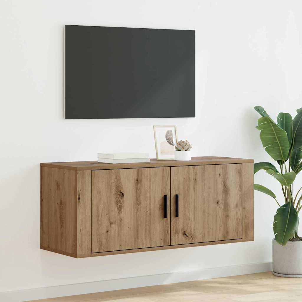 Wandmontiertes TV-Regal Artisan-Eiche 100 x 34,5 x 40 cm