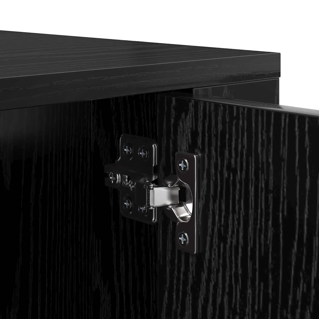 Wandmontiertes TV-Regal Schwarz Eichen-Optik 100 x 34,5 x 40 cm