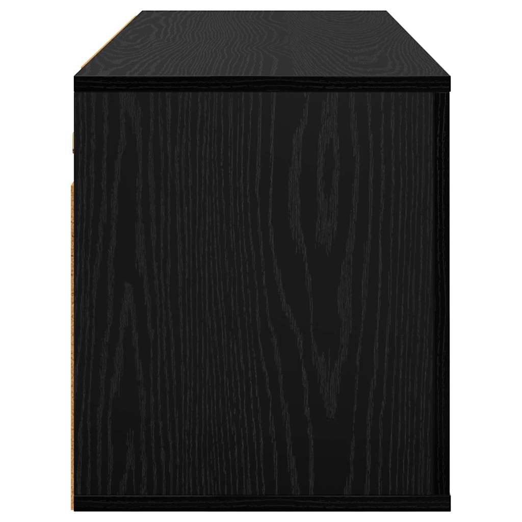 Wandmontiertes TV-Regal Schwarz Eichen-Optik 100 x 34,5 x 40 cm
