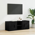 TV-Schränk Schwarz Eichen-Optik 100 x 31,5 x 35 cm
