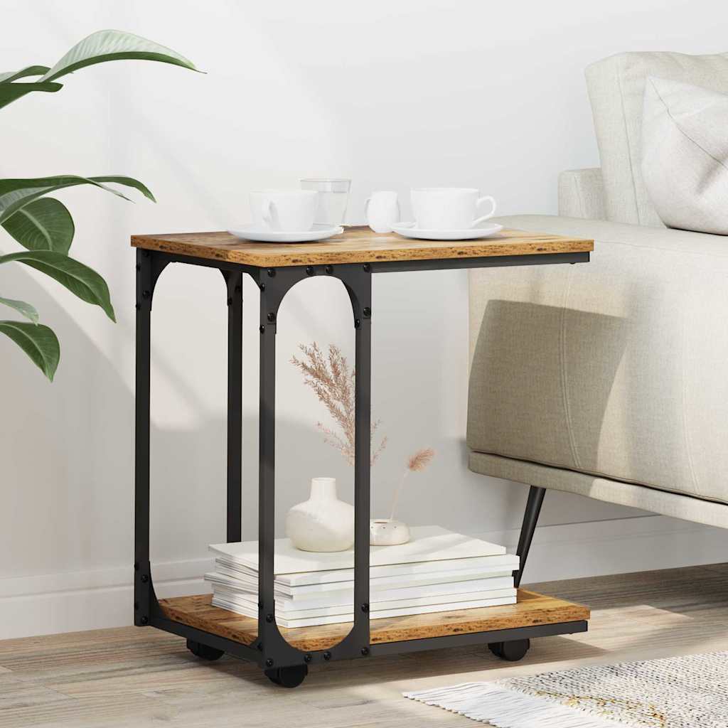 Beistelltisch mit Regal Altholz 50 x 35 x 55.5 cm Holzwerkstoff