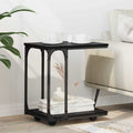 Beistelltisch mit Regal Schwarz Eichen-Optik 50 x 35 x 55.5 cm
