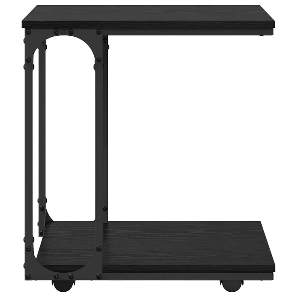 Beistelltisch mit Regal Schwarz Eichen-Optik 50 x 35 x 55.5 cm