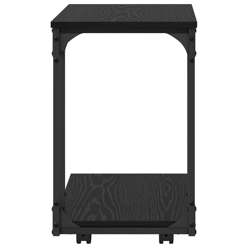 Beistelltisch mit Regal Schwarz Eichen-Optik 50 x 35 x 55.5 cm