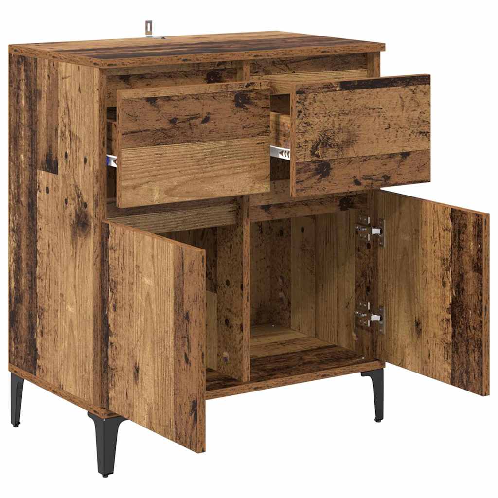 Sideboard Altholz 60 x 35 x 70 cm Verbundholz und Eisen