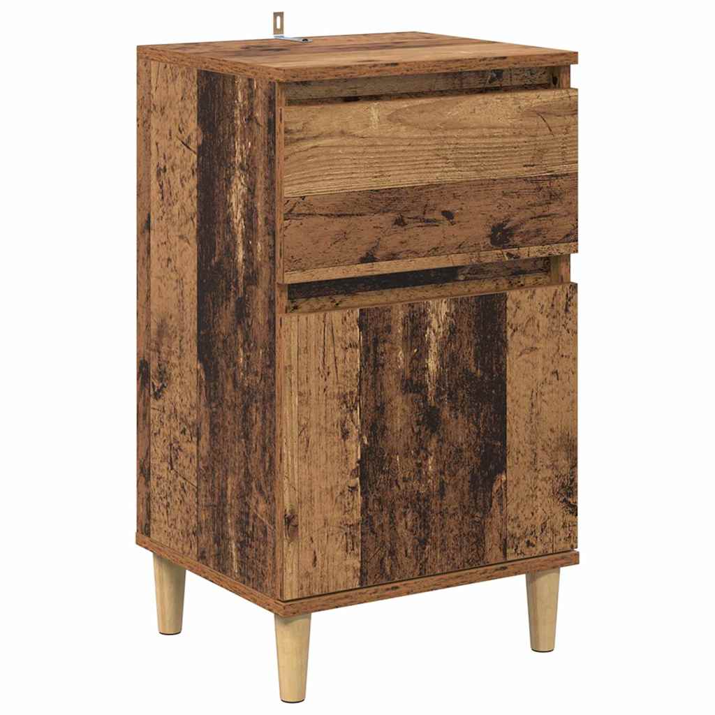 Nachttisch mit Schubladen Altholz 40 x 35 x 70 cm Holzwerkstoff