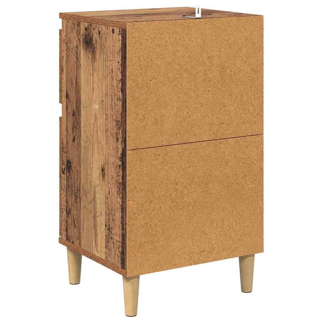 Nachttisch mit Schubladen Altholz 40 x 35 x 70 cm Holzwerkstoff