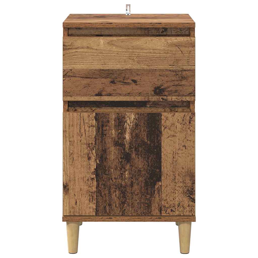 Nachttisch mit Schubladen Altholz 40 x 35 x 70 cm Holzwerkstoff