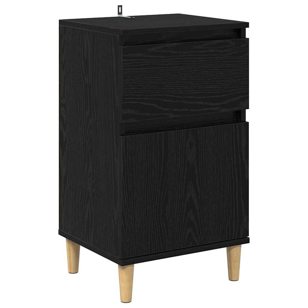 Nachttisch 2 pcs Schwarz Eichen-Optik 40 x 35 x 70 cm